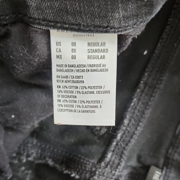 American Eagle Black Cropped Pants Ankle Length - Picture 3 of 7